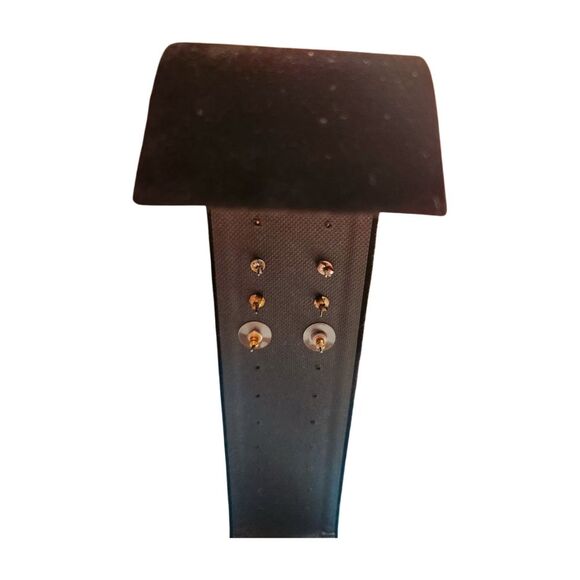 3 Pair of Silvertone Stud Earrings - Picture 3 of 3